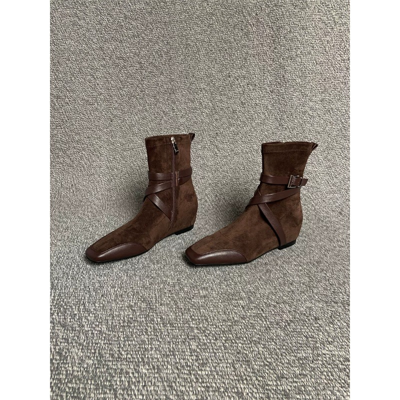 French Street Fashion - French Vintage Matte Flat Ankle Boots