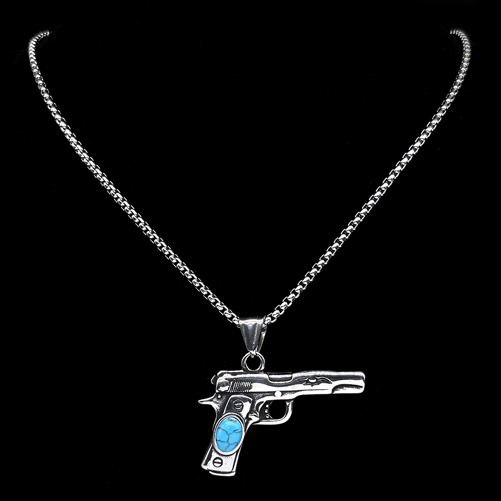 Retor Dark Punk Pistol Necklac - Street Fashion Show review and price