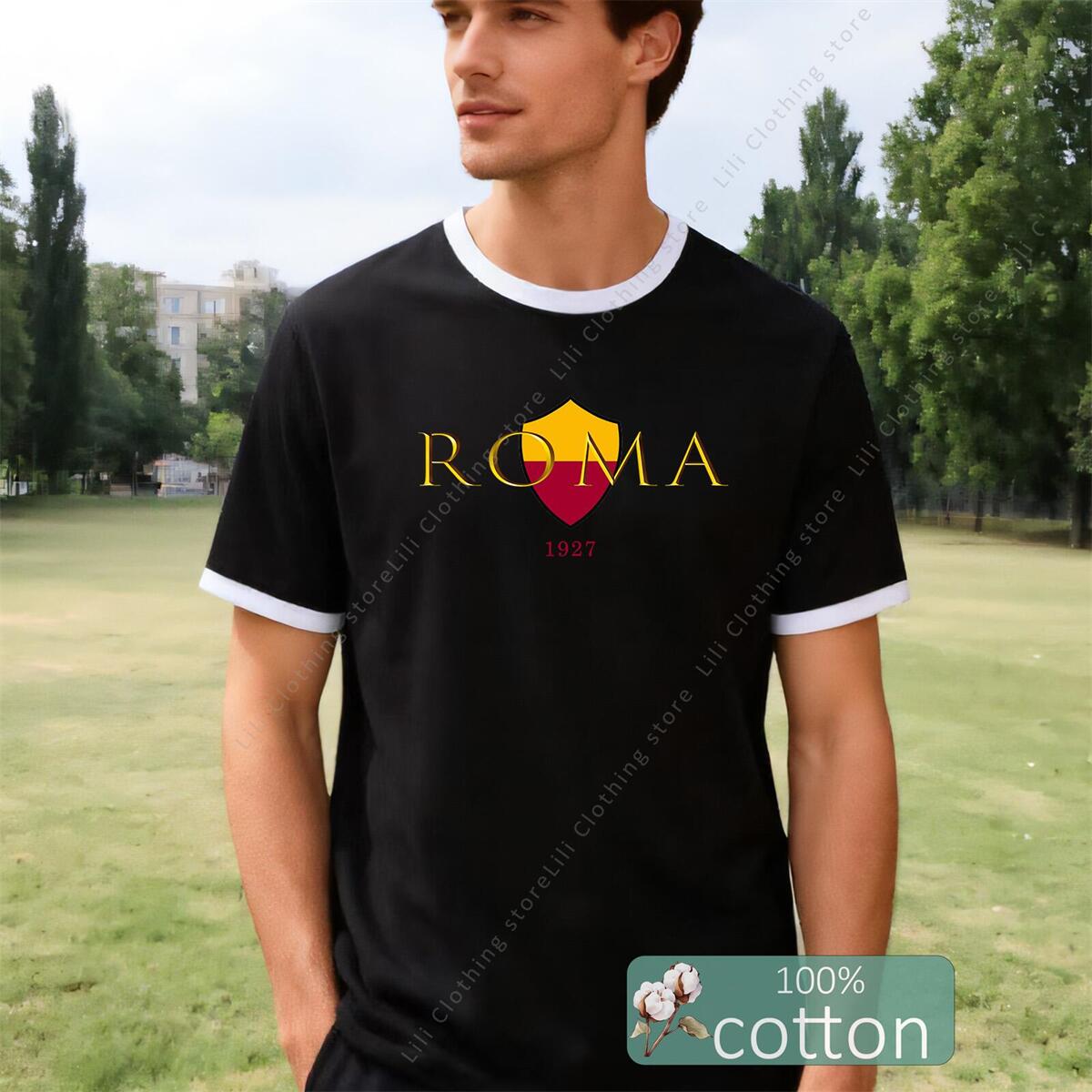 ROMA Letter Graphic Print Men' - Street Fashion Roma review and price