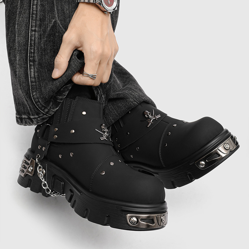 Rock Punk Metal Patchwork Moto - Street Fashion Style Male review and price