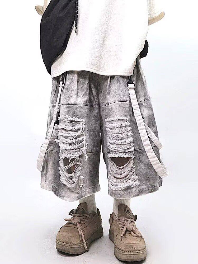 Retro Hip-hop Men's Ripped Jea - Street Fashion Style Male review and price